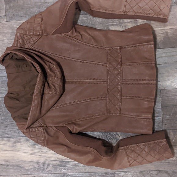 Michael Kors Leather hooded jacket - Picture 5 of 13